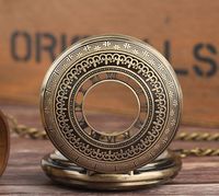 Jam Tangan Mekanik Angin Berongga Bunga Jam Tangan Saku Mekanik Romawi Berkelok-kelok