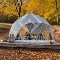 Tente Dôme Géodésique Gonflable Transparent Imperméable de Luxe pour Glamping, Idéale Hôtels, Campings et Resorts, ou Salons Professionnels