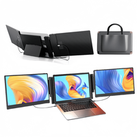 Triple aero Monitors 14 "FHD 1080P IPS Extender d'écran pour ordinateur portable 13-17" Support intégré Plug and Play