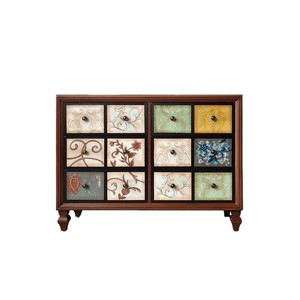 Commode en bois massif peinte de style américain, armoire de <span class=keywords><strong>rangement</strong></span> pour salon et chambre à coucher, grande capacité, 5 tiroirs, pour le <span class=keywords><strong>balcon</strong></span> - Product Image 5
