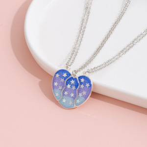 Nuove Collane per Bambini, Graziose Collane con Ciondolo a Forma di Farfalla Smaltata e Cuore, Set di Gioielli per Amici - Product Image 3