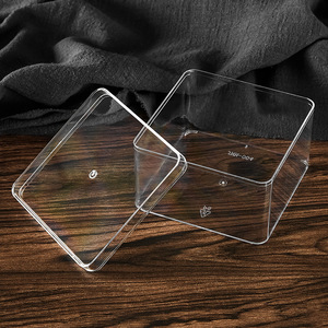 Caja Cuadrada de Plástico Acrílico y PS de Alta Transparencia, Reciclable y de Grado Alimenticio, Personalizable, para Exhibición de Dulces y Postres - Product Image 1