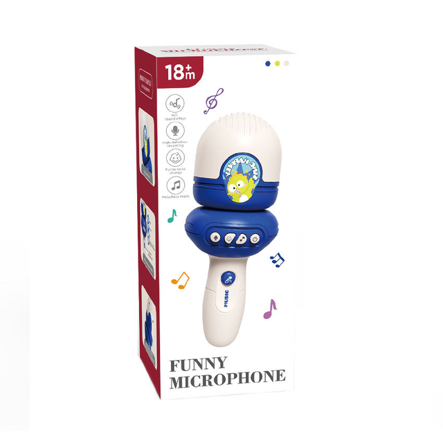 Montessori Educational Kids Microphone Toy Voice Changer Sound Effects Portable Handheld Karaoke Mic Built-in Music for Toddlers