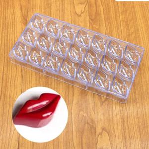 Moule à chocolat en plastique HY Forme de lèvres Moules à chocolat en polycarbonate pour bonbons - Product Image 2