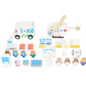 Yeni tasarım ahşap simülasyon hastane senaryo simülasyon oyuncak Montessori hastaneler çocuklar yürümeye başlayan erkek ve kız için oyun evi CE - Product Image 4