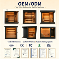 Estufa de Sauna Ecológica de Infrarrojos Lejanos de Espectro Completo, Baja Emisión de EMF, para 1-6 Personas, Apta para Apartamentos y Villas Modernas, de Madera Maciza de Hemlock, PLT