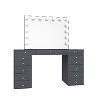 Ensemble de coiffeuse moderne en bois pour chambre à coucher avec plateau de rangement PlayStation et unités de rangement à tiroirs