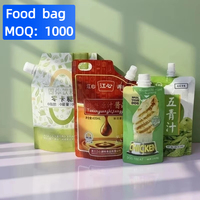 Sachet à bec verseur pour sauce épaissie de qualité alimentaire, anti-fuite, en plastique, autoportant, personnalisable