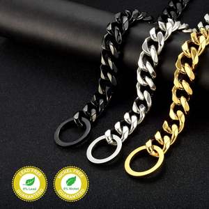 Collar de cadena de perro de eslabones cubanos para cachorros y perros fuertes y pesados con martingala - Product Image 3