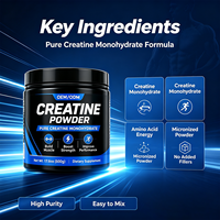 Créatine monohydrate en poudre, 5 g par dose, complément nutritionnel sportif pour la performance musculaire et le soutien énergétique, étiquette privée OEM