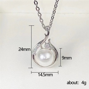 สร้อยคอมุกทรงหยดน้ำ เกรด AAA ทองคำขาว ประดับขอบ สำหรับใส่ทุกวัน - Product Image 5