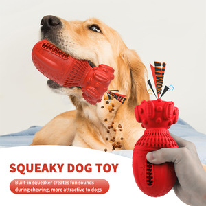 Juguete Masticable para Mascotas, Rojo, Interactivo, para Perros, Limpieza de Dientes, Forma de Hueso, con Sonido, para Perros - Product Image 2