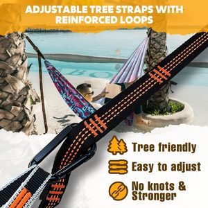 Amaca da campeggio super leggera da viaggio 300kg capacità di carico traspirante ad asciugatura rapida 2 X Carabiners Premium 2 X palestra in Nylon - Product Image 3