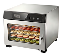 Déshydrateur alimentaire numérique en acier inoxydable à 8 plateaux, plage de température 35-80°C, écologique, faible bruit, multifonctionnel pour usage commercial