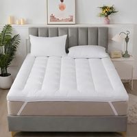 Meilleure Vente Surmatelas Pliable Doux en Microfibre Tissée Silencieuse de 7 cm d'Épaisseur (3 po) avec Sangles d'Angle, Taille Double King, Toutes Saisons