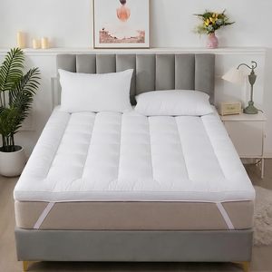 Best Seller 7cm <strong>Thickness</strong> 3" Woven Noiseless Microfiber Pad Corner Straps Folded Soft Double <strong>King</strong> All-Season <strong>Mattress</strong> <strong>Topper</strong> - Product Image 5