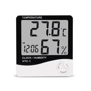 Medidor Electrónico de Temperatura y Humedad Interior de Alta Precisión <span class=keywords><strong>HTC</strong></span>-1, Termómetro e Higrómetro para el Hogar, Reloj Despertador con Temporizador - Product Image 1