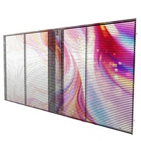 Écran LED transparent ultra-fin haute luminosité P3.91-7.82 1080P lisible en plein soleil, étanche IP65, garantie 2 ans, en verre