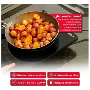 RCA RC-12A3 Electric <b>Induction</b> <b>Cooker</b> Black Glass Hotpot with Knob Control for Household Restaurant and RV Use AU/US Plug - Product Image 5