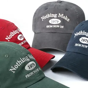 帽子工場BSCI綿100% 洗浄野球帽ヴィンテージカスタムロゴ刺繍ユーズド加工ツイルプレーン56パネルお父さん帽子