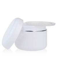 30g 50g 100g 200g Bouteille de crème double couche PP Silver edge avec coins arrondis petite quantité minimale de commande certains en stock prenant de petites commandes
