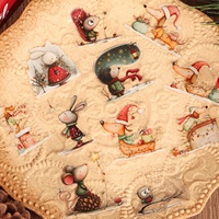 JAI IMAN 48 pièces Autocollants personnalisés en PET transparent pour scrapbooking, thème Noël Teckel, auto-adhésifs