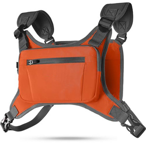 <b>Running</b> Tactical <b>Vest</b> Bag <b>Running</b> Chest Pack <b>Reflective</b> <b>Vest</b> Water Repellent Phone Holder Workout Bag for Runners Cycling Biking - Product Image 1