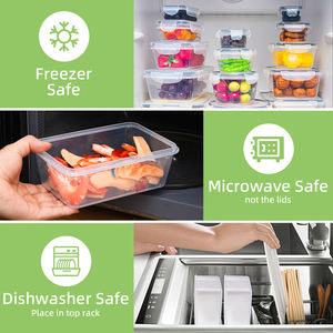 Set <span class=keywords><strong>di</strong></span> 16 Contenitori per Alimenti Ermetici in Plastica con Coperchio, Senza BPA, Adatti per Microonde, Congelatore e Frigorifero, per Conservazione del Riso in <span class=keywords><strong>Cucina</strong></span> - Product Image 3