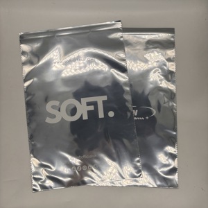 Biểu tượng tùy chỉnh in nhôm lá Poly vận chuyển bưu phẩm | quần áo vận chuyển túi | kim loại bạc - Product Image 6