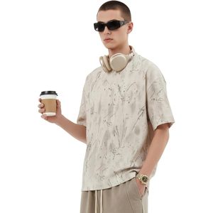 Men's 3D Jacquard <b>Tie</b>-Dye Oversized Short Sleeve Crew Neck Casual Streetwear Tee - Product Image 2