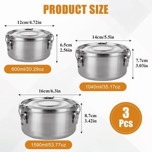 Lonchera Cuadrada de Acero Inoxidable, Contenedor a Granel para Recién Nacidos y Adultos, Almacenamiento Apilable de Alta Capacidad para Alimentos - Product Image 2