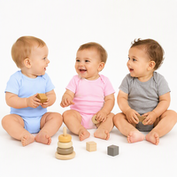 Vêtements pour bébés en gros, body bébé à manches courtes 100% coton, MOQ 500 pièces, combinaison pour nourrissons, livraison directe d'usine