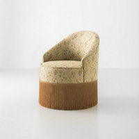 Chaise d'appoint rembourrée haut de gamme avec frange de garniture Chaise longue de salon design unique Chaise de canapé en velours nordique à pompon