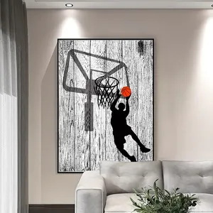 Tela arte para parede, arte para sala de estar, banheiro e cozinha, decoração da parede, arte, pintura esportiva, basquete