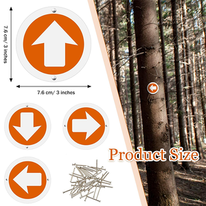 Indicatori Riflettenti in Alluminio con Chiodi, Frecce Arancioni Luminose per Sentieri, Marcatori per Alberi Facili da Installare per Navigazione Outdoor - Product Image 2