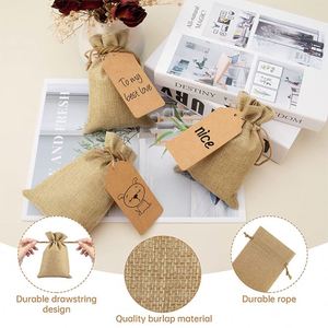 Custom Eco-friendly Natural Jute <b>Christmas</b> Drawstring <b>Gift</b> <b>Bags</b> with Burlap Pouches String Camel Color Custom Logo Wholesale - Product Image 6