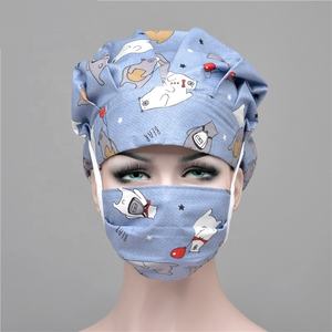 Sombreros DE <span class=keywords><strong>TRABAJO</strong></span> ajustables para mujer con banda para el sudor Gorro de enfermera de <span class=keywords><strong>trabajo</strong></span> Bouffant de algodón - Product Image 3