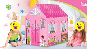 Vente en gros <span class=keywords><strong>Tente</strong></span> <span class=keywords><strong>de</strong></span> maison <span class=keywords><strong>de</strong></span> jeu <span class=keywords><strong>de</strong></span> style <span class=keywords><strong>jardin</strong></span> fleuri multicolore <span class=keywords><strong>de</strong></span> couleur rose vif pour filles princesse bébé - Product Image 5