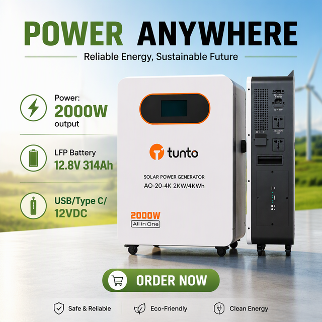 2000W 1000W 500W Solar Generator System Portable Power Station Lifepo4 Battery All in One Off Grid Backup Power Energy Storage