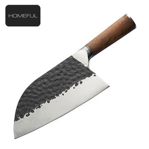 Cuchillo de cocina de acero inoxidable forjado profesional, 7,5 pulgadas, con mango de madera rosa, carnicero - Product Image 1