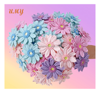 Real Touch Crochet Gerbera Chrysanthème Fleur Fleurs Réalistes Bouquet De Mariage De Mariée pour La Maison Décorations De Fête De Mariage