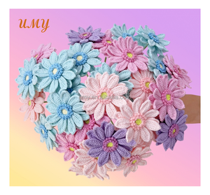 Real Touch Crochet Gerbera crisantemo fiori realistici <span class=keywords><strong>Bouquet</strong></span> da sposa per la festa di matrimonio a casa decorazioni - Product Image 1