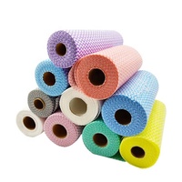 Rouleau de serviette de cuisine lavable en tissu microfibre non tissé Spunlace pour le nettoyage