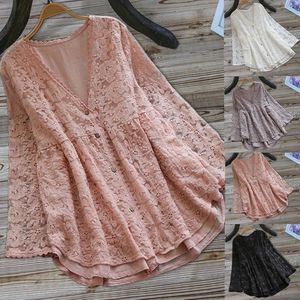 Nouvelle collection printemps, hauts deux pièces pour femmes, style <span class=keywords><strong>littéraire</strong></span> japonais, Mori Girl, broderie, ample, col en V, manches longues, chemises en coton pour femmes, OL - Product Image 3