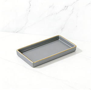 Ensemble d'accessoires de salle de bain en plastique à texture nid d'abeille gris, 6 pièces, distributeur de savon, porte-brosse de <span class=keywords><strong>toilette</strong></span>, pour la décoration de salle de bain moderne - Product Image 4