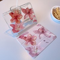 Étui de luxe floral pour iPad, coque antichoc transparente en TPU avec fonction Smart Sleep/Wake, vente en gros pour iPad 10.2, 10.9, 11