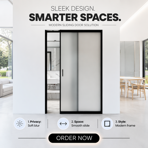 Portes coulissantes en verre givré AOSTTER faciles à nettoyer, cadre en aluminium, étanches et insonorisées pour villa ou hôtel - Product Image 1