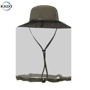 Vente en gros Chapeau <span class=keywords><strong>de</strong></span> pêche unisexe à 360 degrés avec moustiquaire à l'ombre Casquette <span class=keywords><strong>de</strong></span> trekking respirante brodée avec logo personnalisé - Product Image 1