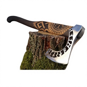 New Vikings <b>Axe</b> Best Gift Medieval Viking <b>Axe</b> Hand Forged High Carbon Steel Wood <b>Handle</b> Kitchen Use Hatchet - Product Image 6