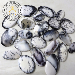 Opalines dendritiques sélectionnées, cabochons en pierres semi-précieuses naturelles pour bijoux, pendentifs en opalines dendritiques pour la création de bijoux. - Product Image 4